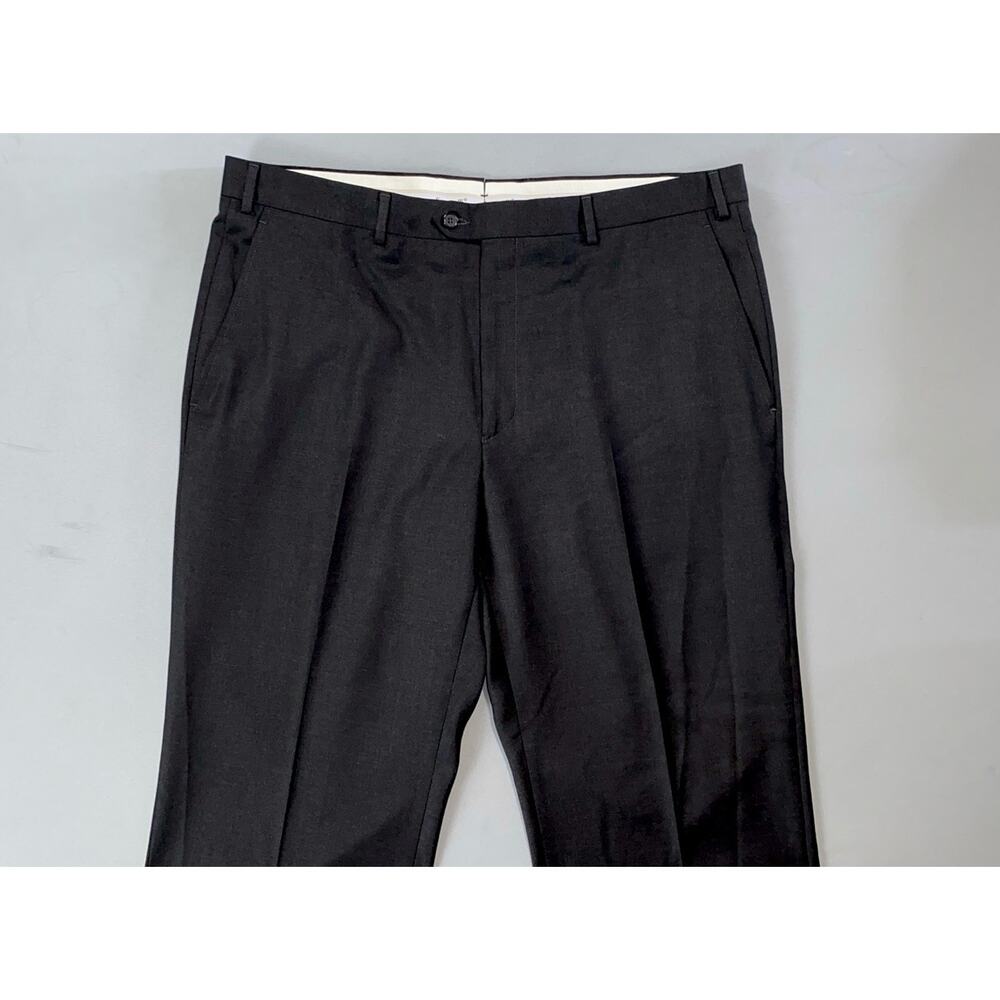 Santorelli Italy Luxury Serge Romeo Flat Front Wool Dress Pants Charcoal 40X29.5 - Picture 5 of 11